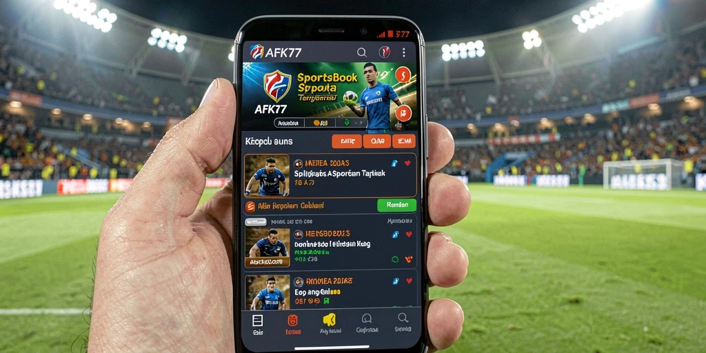 Tampilan antarmuka AFK77 yang menarik untuk taruhan Sportsbook.