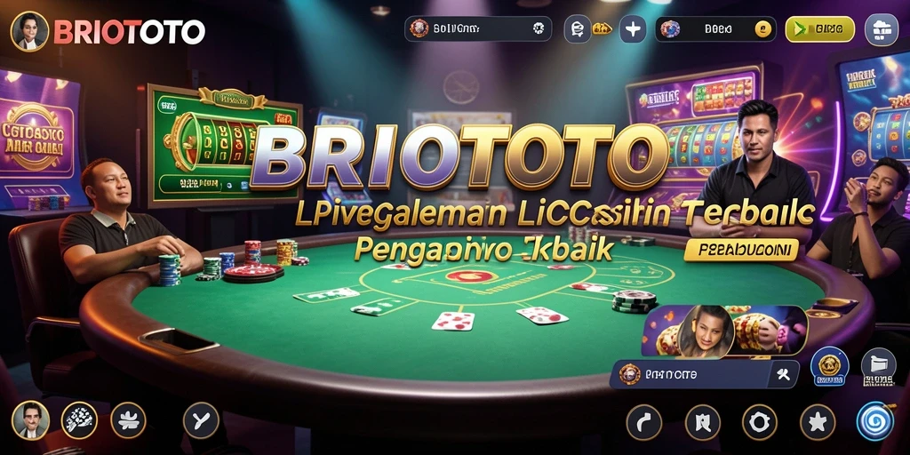 Tampilan utama BRIOTOTO dengan dealer langsung di meja permainan.
