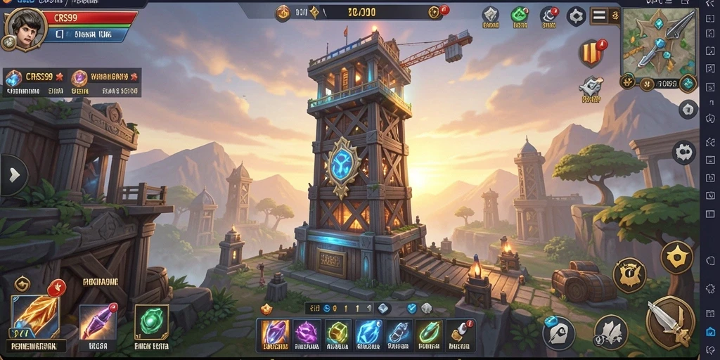 Tampilan gameplay Tower Defense yang seru dan menantang di CRS99.