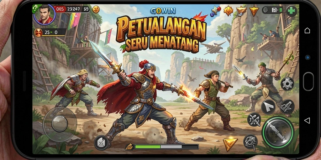 Tampilan menarik dari gameplay GOWIN yang penuh petualangan dan tantangan.