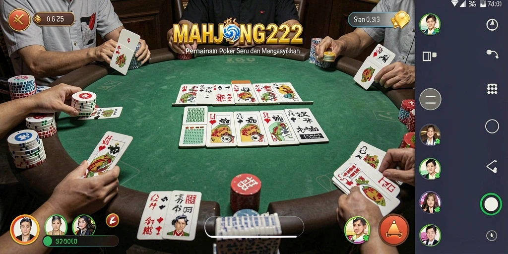Tampilan gameplay Poker yang mendebarkan di MAHJONG222.