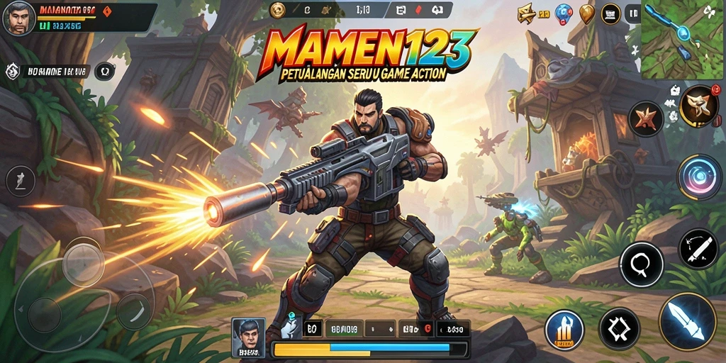 Screenshot MAMEN123 menampilkan aksi gameplay yang mendebarkan.