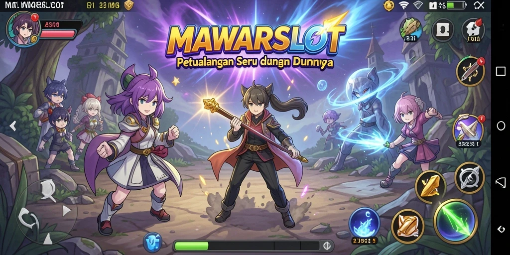 Tampilan gameplay seru dalam dunia Anime di MAWARSLOT.