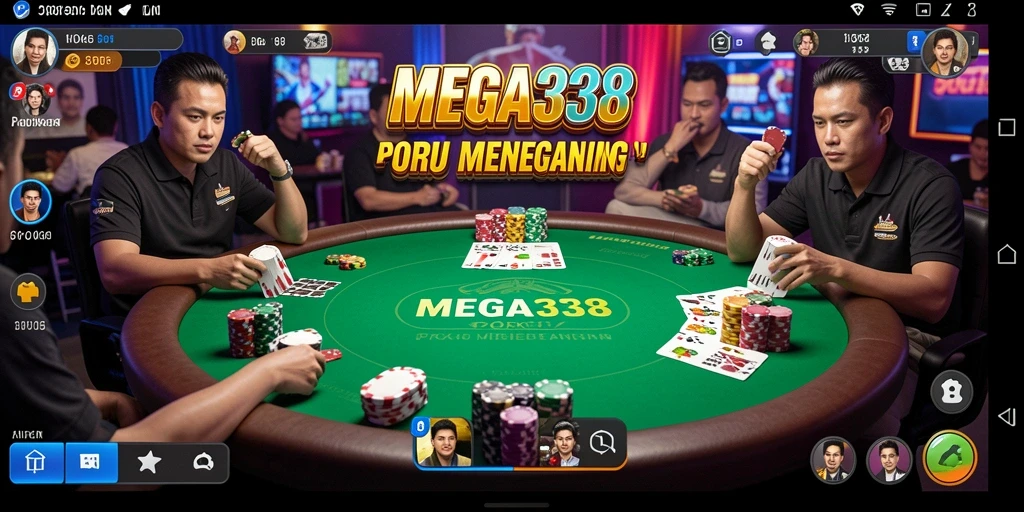 Tampilan gameplay Poker yang seru dan interaktif di MEGA338.
