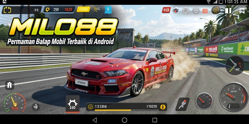 Tampilan gameplay MILO88 yang menarik dengan balapan seru.