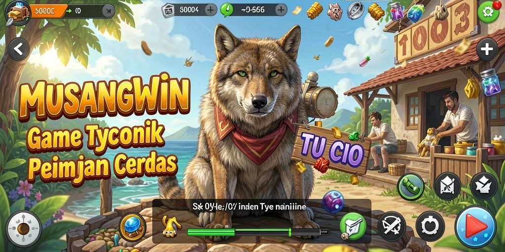 Tampilan gameplay menarik di MUSANGWIN dengan elemen Tycoon yang seru.