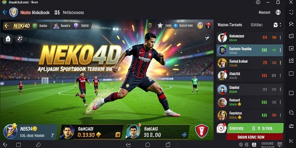 Tampilan antarmuka utama NEKO4D dengan fitur sportsbook menarik.