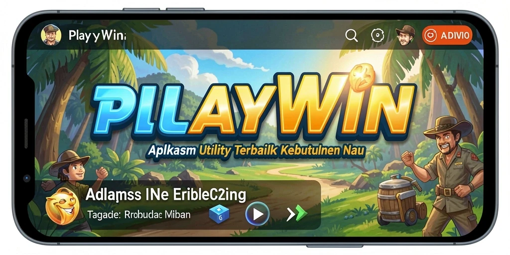 Tampilan layar utama <strong>PLAYWIN</strong> dengan berbagai fitur Utility yang mudah diakses.