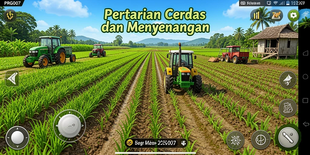 Tampilan gameplay PRG007 yang menarik dan interaktif saat bertani.