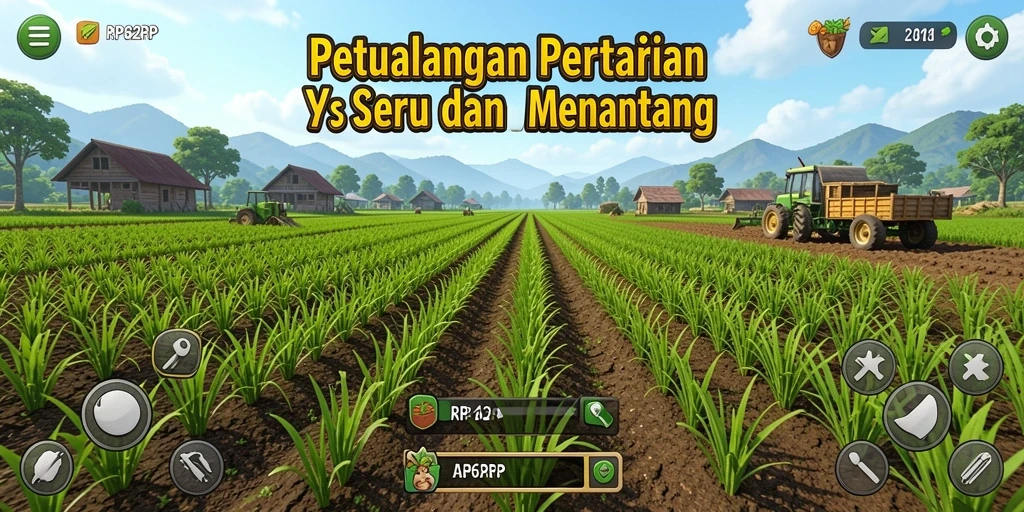 Screenshot utama RP62RP menampilkan gameplay seru bertani.
