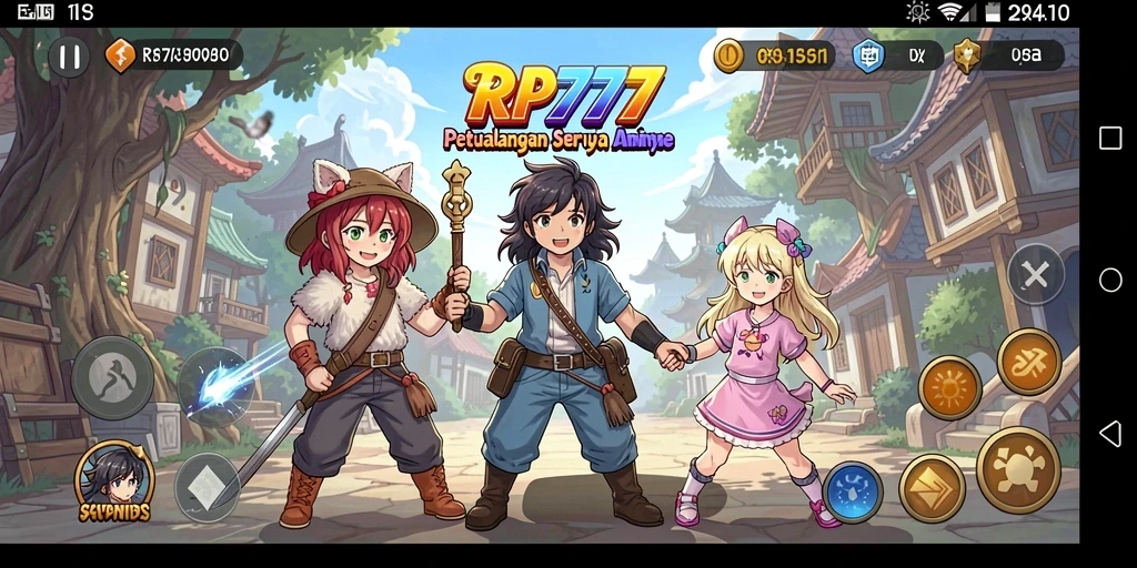 Tampilan epik gameplay di dunia anime RP777.