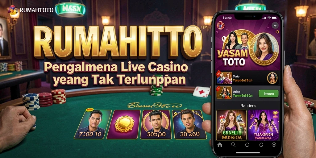 Tampilan gameplay RUMAHTOTO dengan dealer langsung dan interaksi pemain.