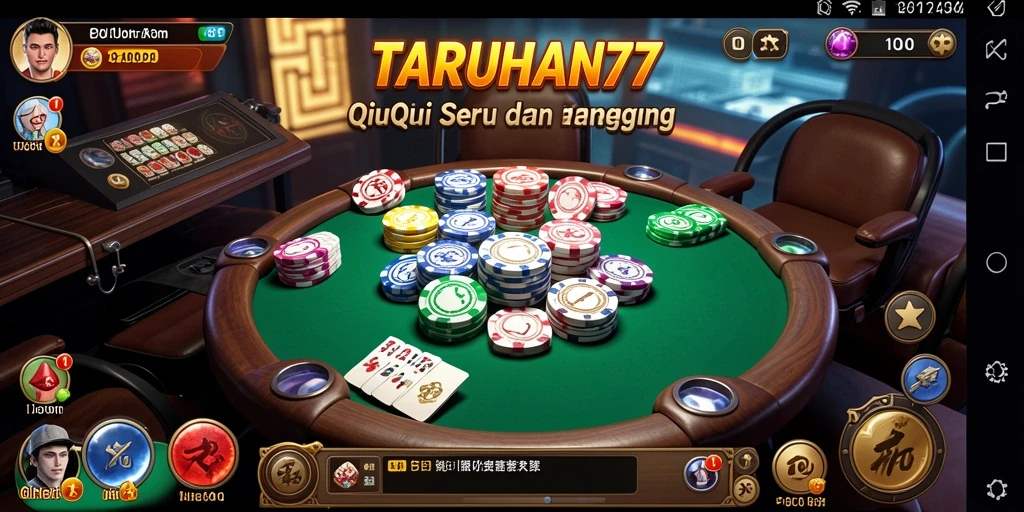 Tampilan gameplay TARUHAN77 yang penuh aksi dalam permainan QiuQiu.